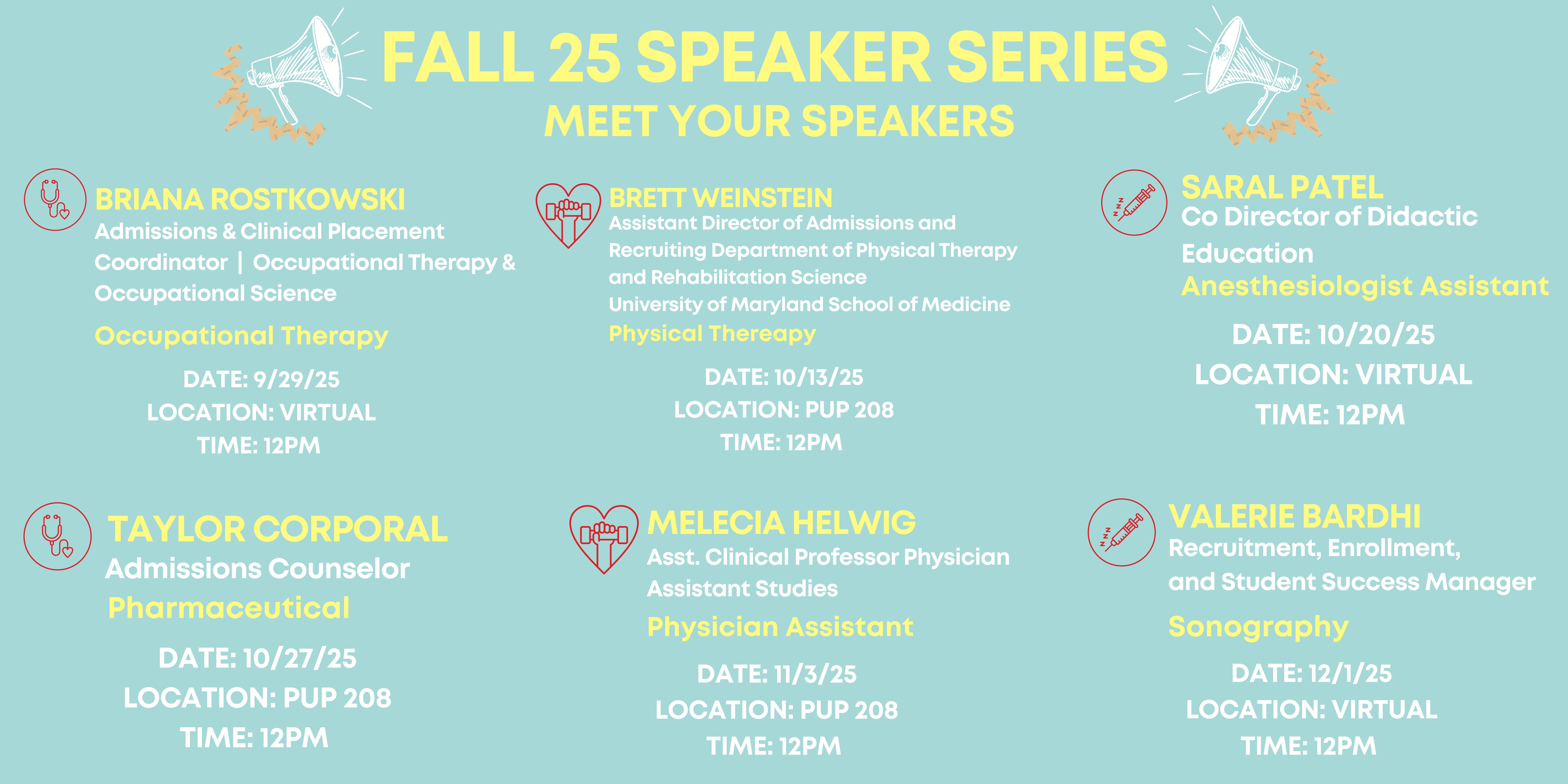 FALL ’25 ALLIED HEALTH SPEAKER SERIES